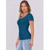 image:imageANRABESS Women Short Sleeve Tops Scoop Neck Ribbed Knit Slim Fitted Basic Tee Shirt Casual Summer Clothes 2026 Spring OutfitsIndigo