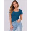 image:imageANRABESS Women Short Sleeve Tops Scoop Neck Ribbed Knit Slim Fitted Basic Tee Shirt Casual Summer Clothes 2026 Spring OutfitsIndigo