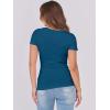 image:imageANRABESS Women Short Sleeve Tops Scoop Neck Ribbed Knit Slim Fitted Basic Tee Shirt Casual Summer Clothes 2026 Spring OutfitsIndigo