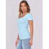 image:imageANRABESS Women Short Sleeve Tops Scoop Neck Ribbed Knit Slim Fitted Basic Tee Shirt Casual Summer Clothes 2026 Spring OutfitsLight Blue2