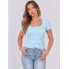 image:imageANRABESS Women Short Sleeve Tops Scoop Neck Ribbed Knit Slim Fitted Basic Tee Shirt Casual Summer Clothes 2026 Spring OutfitsLight Blue2