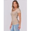image:imageANRABESS Women Short Sleeve Tops Scoop Neck Ribbed Knit Slim Fitted Basic Tee Shirt Casual Summer Clothes 2026 Spring OutfitsLight Khaki