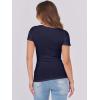image:imageANRABESS Women Short Sleeve Tops Scoop Neck Ribbed Knit Slim Fitted Basic Tee Shirt Casual Summer Clothes 2026 Spring OutfitsNavy Blue