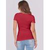 image:imageANRABESS Women Short Sleeve Tops Scoop Neck Ribbed Knit Slim Fitted Basic Tee Shirt Casual Summer Clothes 2026 Spring OutfitsRed