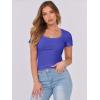 image:imageANRABESS Women Short Sleeve Tops Scoop Neck Ribbed Knit Slim Fitted Basic Tee Shirt Casual Summer Clothes 2026 Spring OutfitsRoyal Blue