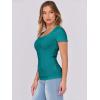 image:imageANRABESS Women Short Sleeve Tops Scoop Neck Ribbed Knit Slim Fitted Basic Tee Shirt Casual Summer Clothes 2026 Spring OutfitsTeal