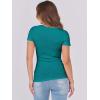 image:imageANRABESS Women Short Sleeve Tops Scoop Neck Ribbed Knit Slim Fitted Basic Tee Shirt Casual Summer Clothes 2026 Spring OutfitsTeal