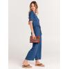 image:imageANRABESS Women Summer Casual Short Sleeve V Neck Elastic Waist Wide Leg Cropped Pants Jumpsuits Rompers with Pockets00blue