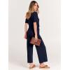 image:imageANRABESS Women Summer Casual Short Sleeve V Neck Elastic Waist Wide Leg Cropped Pants Jumpsuits Rompers with Pockets01blue