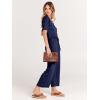 image:imageANRABESS Women Summer Casual Short Sleeve V Neck Elastic Waist Wide Leg Cropped Pants Jumpsuits Rompers with Pockets01blue