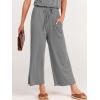 image:imageANRABESS Women Summer Casual Short Sleeve V Neck Elastic Waist Wide Leg Cropped Pants Jumpsuits Rompers with Pockets01dark Gray