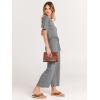 image:imageANRABESS Women Summer Casual Short Sleeve V Neck Elastic Waist Wide Leg Cropped Pants Jumpsuits Rompers with Pockets01dark Gray