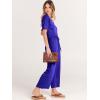 image:imageANRABESS Women Summer Casual Short Sleeve V Neck Elastic Waist Wide Leg Cropped Pants Jumpsuits Rompers with Pockets02royal Blue