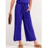 image:imageANRABESS Women Summer Casual Short Sleeve V Neck Elastic Waist Wide Leg Cropped Pants Jumpsuits Rompers with Pockets02royal Blue