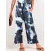 image:imageANRABESS Women Summer Casual Short Sleeve V Neck Elastic Waist Wide Leg Cropped Pants Jumpsuits Rompers with Pockets04tie Dye Navy