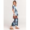 image:imageANRABESS Women Summer Casual Short Sleeve V Neck Elastic Waist Wide Leg Cropped Pants Jumpsuits Rompers with Pockets04tie Dye Navy