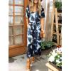 image:imageANRABESS Women Summer Casual Short Sleeve V Neck Elastic Waist Wide Leg Cropped Pants Jumpsuits Rompers with Pockets04tie Dye Navy