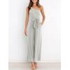 image:imageANRABESS Women Summer Dressy Jumpsuits One Shoulder Sleeveless Casual Wide Leg Pants Romper Jumper 2026 Trendy Fall OutfitsGray