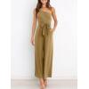 image:imageANRABESS Women Summer Dressy Jumpsuits One Shoulder Sleeveless Casual Wide Leg Pants Romper Jumper 2026 Trendy Fall OutfitsKhaki