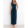 image:imageANRABESS Women Summer Dressy Jumpsuits One Shoulder Sleeveless Casual Wide Leg Pants Romper Jumper 2026 Trendy Fall OutfitsNavy Blue