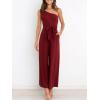 image:imageANRABESS Women Summer Dressy Jumpsuits One Shoulder Sleeveless Casual Wide Leg Pants Romper Jumper 2026 Trendy Fall OutfitsWine Red