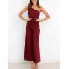 image:imageANRABESS Women Summer Dressy Jumpsuits One Shoulder Sleeveless Casual Wide Leg Pants Romper Jumper 2026 Trendy Fall OutfitsWine Red