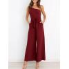 image:imageANRABESS Women Summer Dressy Jumpsuits One Shoulder Sleeveless Casual Wide Leg Pants Romper Jumper 2026 Trendy Fall OutfitsWine Red