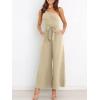 image:imageANRABESS Women Summer Dressy Jumpsuits One Shoulder Sleeveless Casual Wide Leg Pants Romper Jumper 2026 Trendy Fall OutfitsYellow
