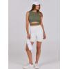 image:imageANRABESS Women Tank Tops High Neck Sleeveless Sexy Cutout Racer Back Going Out Crop Tops Shirts Summer Y2K OutfitsArmy Green