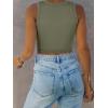 image:imageANRABESS Women Tank Tops High Neck Sleeveless Sexy Cutout Racer Back Going Out Crop Tops Shirts Summer Y2K OutfitsArmy Green