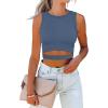 image:imageANRABESS Women Tank Tops High Neck Sleeveless Sexy Cutout Racer Back Going Out Crop Tops Shirts Summer Y2K OutfitsBlue