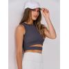 image:imageANRABESS Women Tank Tops High Neck Sleeveless Sexy Cutout Racer Back Going Out Crop Tops Shirts Summer Y2K OutfitsDark Gray