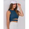 image:imageANRABESS Women Tank Tops High Neck Sleeveless Sexy Cutout Racer Back Going Out Crop Tops Shirts Summer Y2K OutfitsDeep Blue