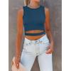 image:imageANRABESS Women Tank Tops High Neck Sleeveless Sexy Cutout Racer Back Going Out Crop Tops Shirts Summer Y2K OutfitsDeep Blue
