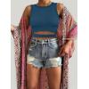 image:imageANRABESS Women Tank Tops High Neck Sleeveless Sexy Cutout Racer Back Going Out Crop Tops Shirts Summer Y2K OutfitsDeep Blue