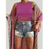 image:imageANRABESS Women Tank Tops High Neck Sleeveless Sexy Cutout Racer Back Going Out Crop Tops Shirts Summer Y2K OutfitsHot Pink