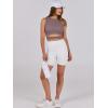 image:imageANRABESS Women Tank Tops High Neck Sleeveless Sexy Cutout Racer Back Going Out Crop Tops Shirts Summer Y2K OutfitsNutmeg