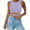 image:imageANRABESS Women Tank Tops High Neck Sleeveless Sexy Cutout Racer Back Going Out Crop Tops Shirts Summer Y2K OutfitsPurple