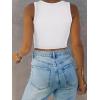 image:imageANRABESS Women Tank Tops High Neck Sleeveless Sexy Cutout Racer Back Going Out Crop Tops Shirts Summer Y2K OutfitsWhite