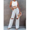 image:imageANRABESS Women Tank Tops High Neck Sleeveless Sexy Cutout Racer Back Going Out Crop Tops Shirts Summer Y2K OutfitsWhite