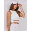 image:imageANRABESS Women Tank Tops High Neck Sleeveless Sexy Cutout Racer Back Going Out Crop Tops Shirts Summer Y2K OutfitsWhite