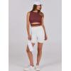 image:imageANRABESS Women Tank Tops High Neck Sleeveless Sexy Cutout Racer Back Going Out Crop Tops Shirts Summer Y2K OutfitsWine Red