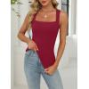 image:imageANRABESS Women Tank Tops Square Neck Sleeveless Summer Slim Fit Shirts Knit Basic Tee Undershirts 2026 Beach Vacation ClothesBurgundy