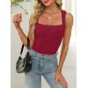 image:imageANRABESS Women Tank Tops Square Neck Sleeveless Summer Slim Fit Shirts Knit Basic Tee Undershirts 2026 Beach Vacation ClothesBurgundy