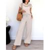 image:imageANRABESS Women Two Piece Outfits Crochet Sheer Knit Sweater Top Wide Leg Pants Lounge Matching Sets Sweatsuit Travel ClothesAprioct