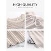 image:imageANRABESS Women Two Piece Outfits Crochet Sheer Knit Sweater Top Wide Leg Pants Lounge Matching Sets Sweatsuit Travel ClothesAprioct