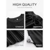 image:imageANRABESS Women Two Piece Outfits Crochet Sheer Knit Sweater Top Wide Leg Pants Lounge Matching Sets Sweatsuit Travel ClothesBlack
