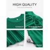 image:imageANRABESS Women Two Piece Outfits Crochet Sheer Knit Sweater Top Wide Leg Pants Lounge Matching Sets Sweatsuit Travel ClothesGreen
