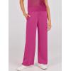 image:imageANRABESS Women Two Piece Outfits Crochet Sheer Knit Sweater Top Wide Leg Pants Lounge Matching Sets Sweatsuit Travel ClothesHot Pink