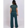 image:imageANRABESS Women Two Piece Outfits Crochet Sheer Knit Sweater Top Wide Leg Pants Lounge Matching Sets Sweatsuit Travel ClothesLake